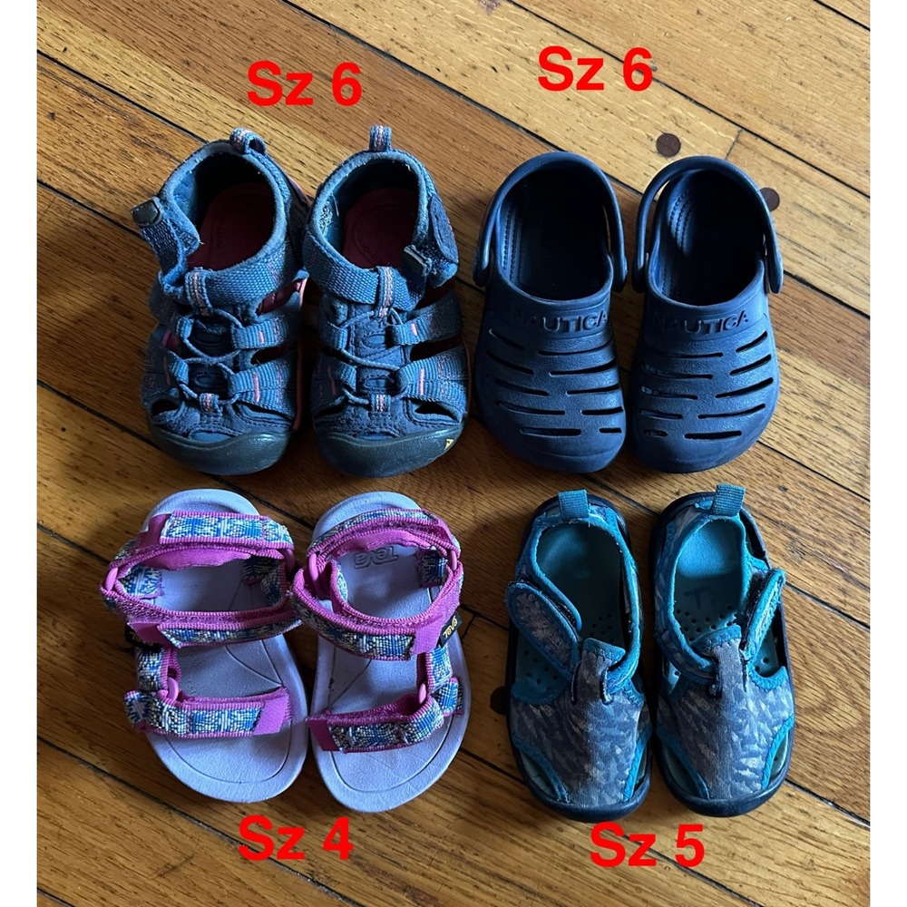 Toddler Outdoor Shoe Bundle – KEEN, Teva, Nautica & Water Shoes (Sizes 4–6)